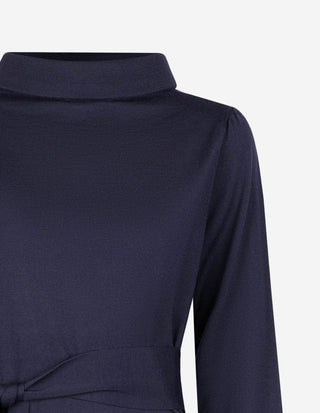 Turtle Neck Klänning Merinoull Navy