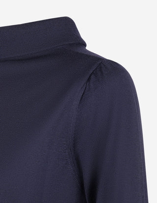 Turtle Neck Klänning Merinoull Navy