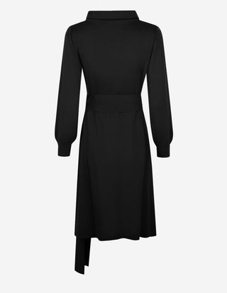 Turtle Neck Klänning Merinoull Svart