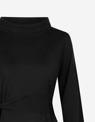 Turtle Neck Klänning Merinoull Svart