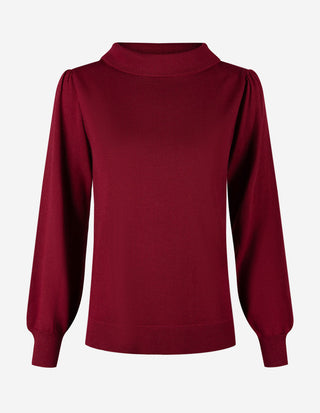 Turtle Neck Tröja Merinoull Burgundy