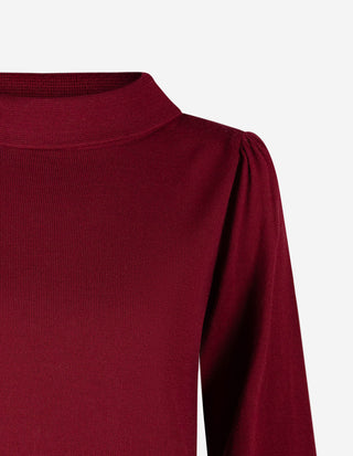 Turtle Neck Tröja Merinoull Burgundy