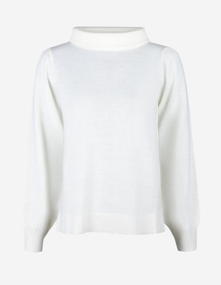 Turtle Neck Tröja Merinoull Benvit