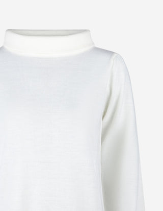 Turtle Neck Tröja Merinoull Benvit