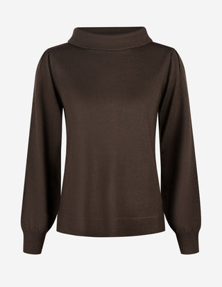 Turtle Neck Tröja Merinoull Mörkbrun