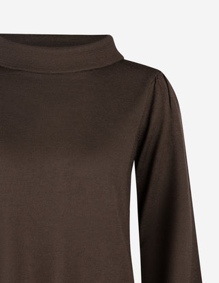 Turtle Neck Tröja Merinoull Mörkbrun