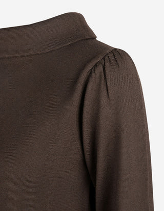 Turtle Neck Tröja Merinoull Mörkbrun