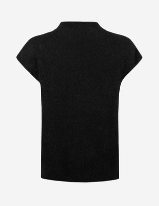 Mock Neck Slipover Mohair Svart