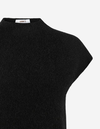 Mock Neck Slipover Mohair Svart