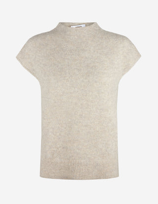 Mock Neck Slipover  Mohair Ljusbeige