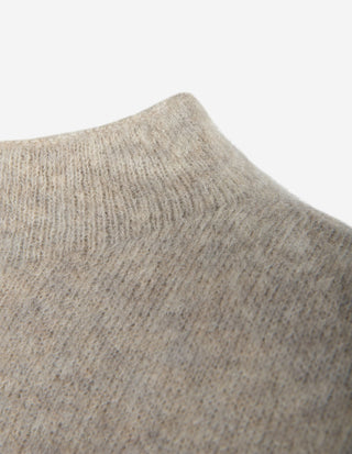 Mock Neck Slipover  Mohair Ljusbeige