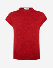 Mock Neck Slipover Mohair Röd