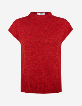 Mock Neck Slipover Mohair Röd