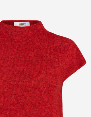 Mock Neck Slipover Mohair Röd