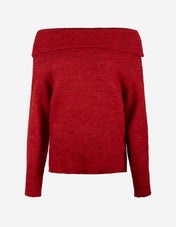 Boat Neck Tröja Mohair Röd