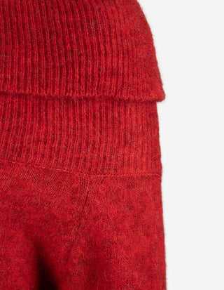 Boat Neck Tröja Mohair Röd