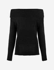 Boat Neck Tröja Mohair Svart