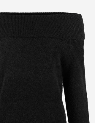 Boat Neck Tröja Mohair Svart