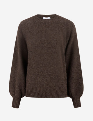 Chunky Tröja Mohair Brun