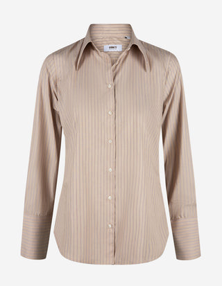 Molly Skjorta Randig Beige