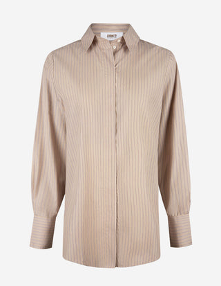 Mirja Skjorta Randig Beige