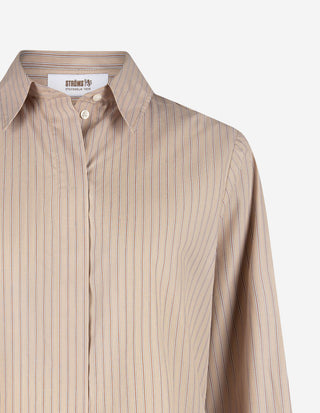 Mirja Skjorta Randig Beige