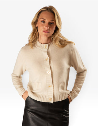 Alexandra Cardigan Ull/Kashmir Creme