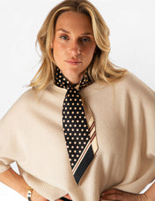 Twilly Siden Prickig Svart/Beige/Burgundy