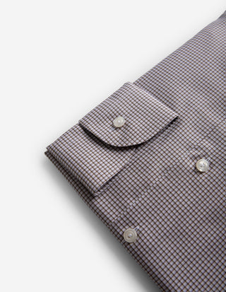 Slim Fit Skjorta Twill Rutig Brun