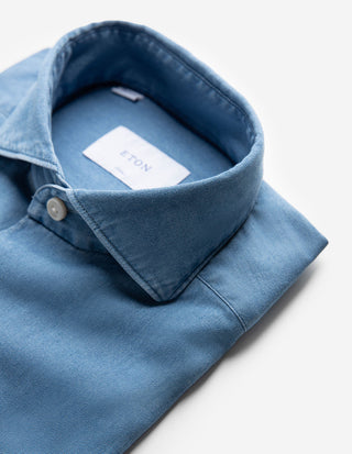 Casual Fit Skjorta Denim Stretch Blå