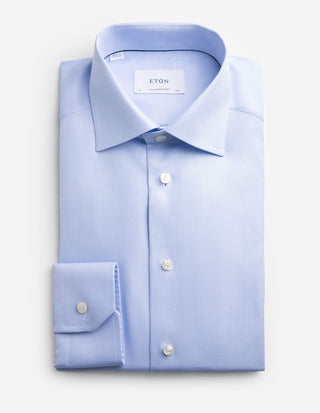 Contemporary Fit Skjorta Twill Fiskben Ljusblå