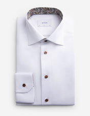 Slim Fit Kontrast Skjorta Vit