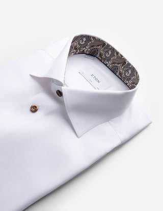 Slim Fit Kontrast Skjorta Vit