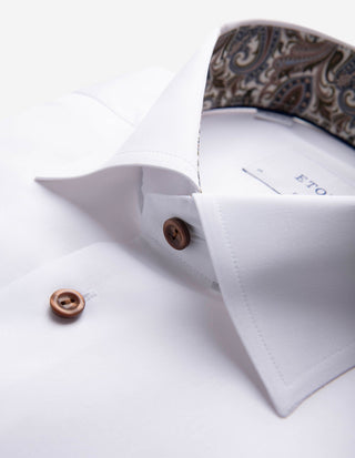 Slim Fit Kontrast Skjorta Vit
