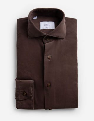 Casual Fit Skjorta Manchester Brun