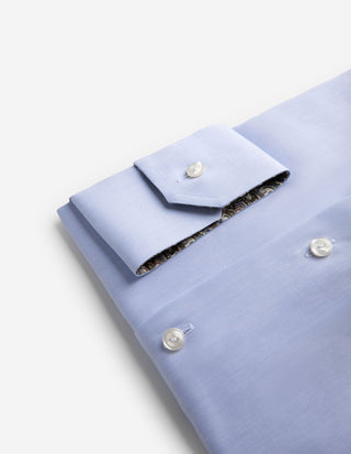Slim Fit Kontrast Skjorta Ljusblå