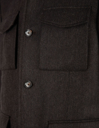 Saba Jacket Ull Fiskben Brun