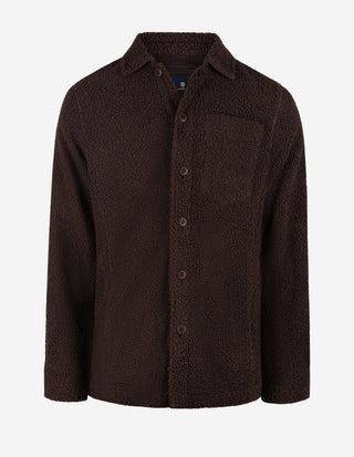 Pile Fleece Overshirt Mörkbrun
