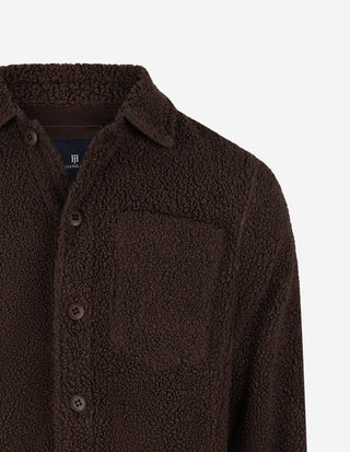 Pile Fleece Overshirt Mörkbrun