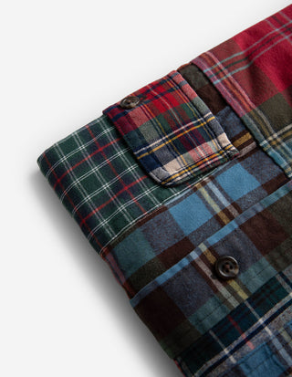 Patchwork Skjorta Bomull Röd/Grön/Blå