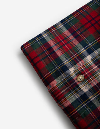 Custom Fit Skjorta Oxford Rutig Röd/Grön