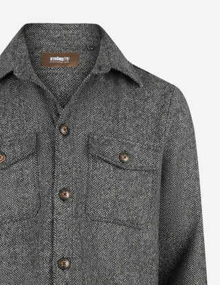Firenze Overshirt Tweed Fiskben Grå