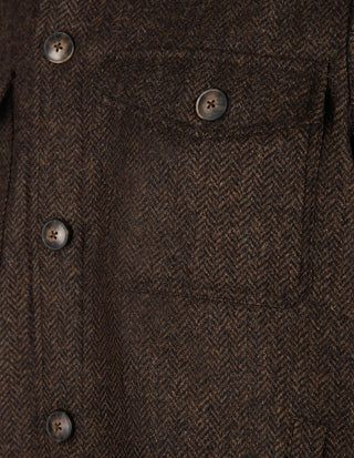 Firenze Overshirt Tweed Fiskben Brun