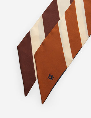 Twilly Siden Randig Navy/Beige/Orange