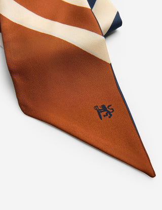 Twilly Siden Randig Navy/Beige/Orange