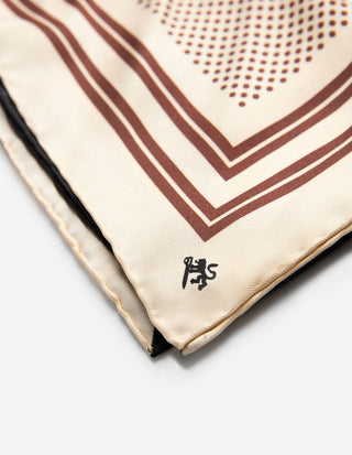 Scarf Siden Prickig Svart/Beige/Burgundy