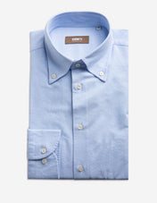 Slim Fit Skjorta Oxford Button Down Bomull Ljusblå