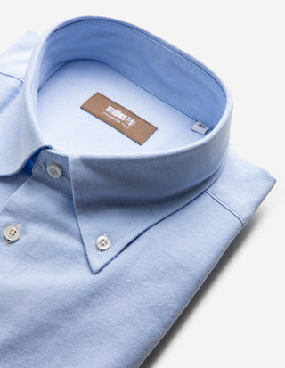 Slim Fit Skjorta Oxford Button Down Bomull Ljusblå