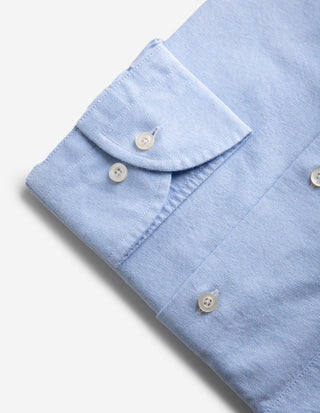 Slim Fit Skjorta Oxford Button Down Bomull Ljusblå