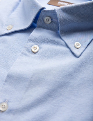 Slim Fit Skjorta Oxford Button Down Bomull Ljusblå